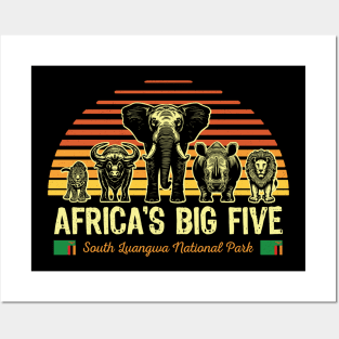 Africa's Big Five Safari | Leopard Rhino Elephant Buffalo Lion | Big 5 Africa | South Luangwa National Park Posters and Art